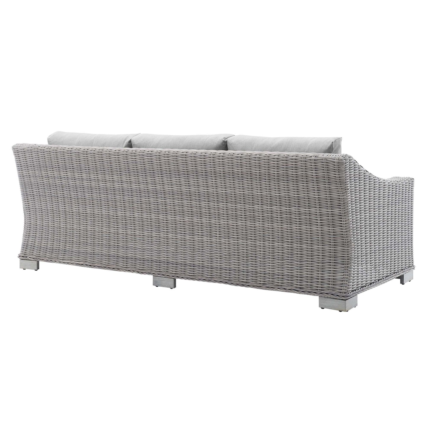 Conway Sunbrella Outdoor Patio Wicker Rattan Sofa in Light Gray Gray by Modway (3974)
