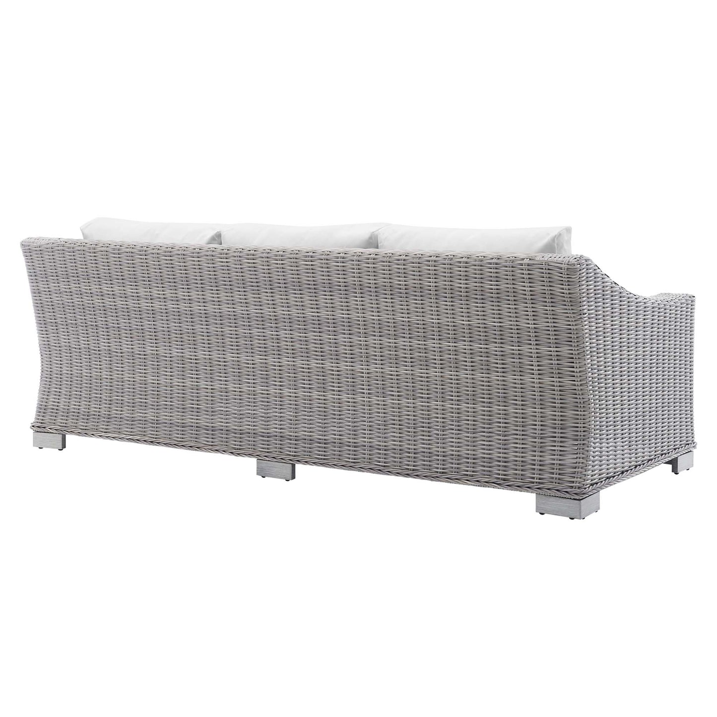Conway Sunbrella Outdoor Patio Wicker Rattan Sofa in Light Gray White by Modway (3974)