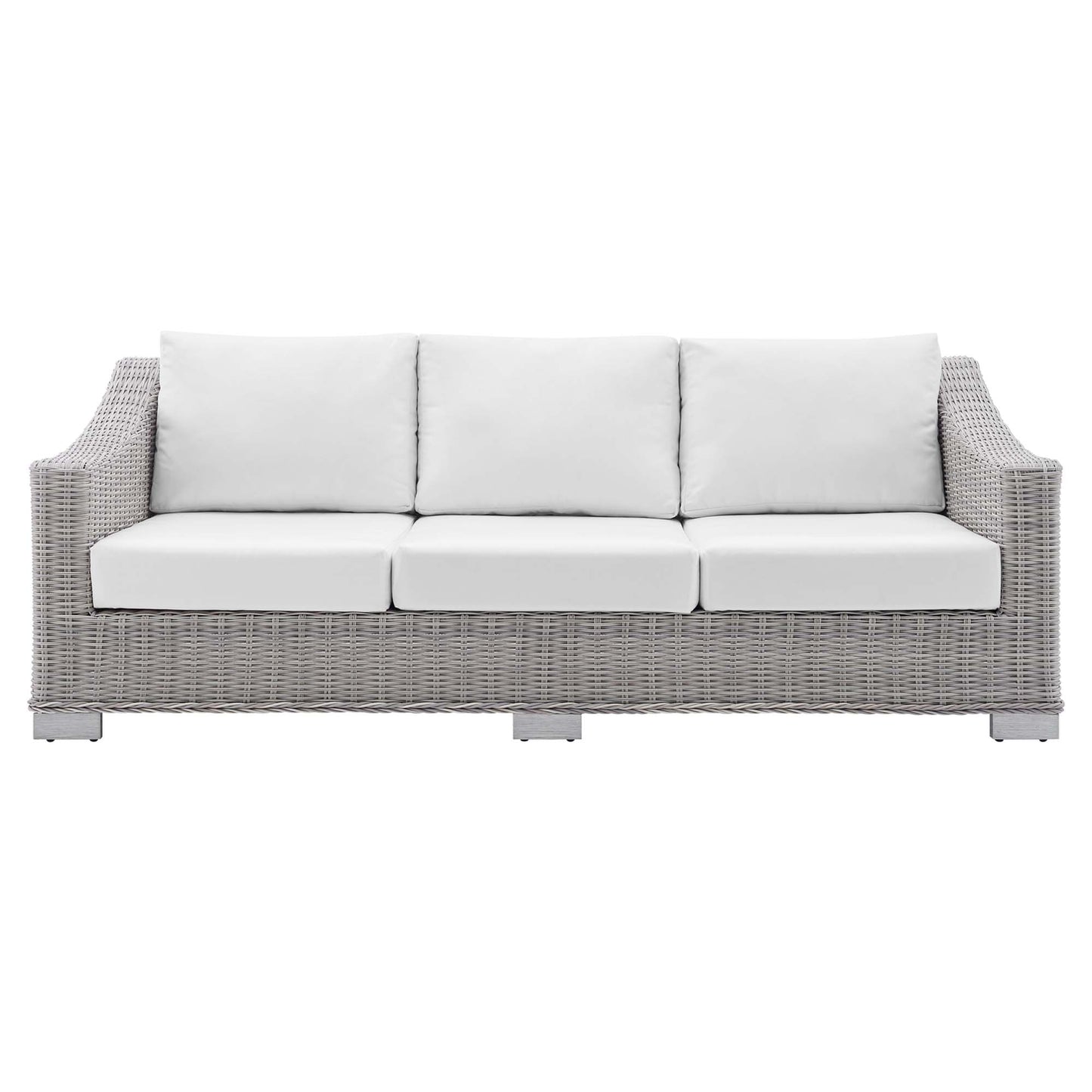 Conway Sunbrella Outdoor Patio Wicker Rattan Sofa in Light Gray White by Modway (3974)