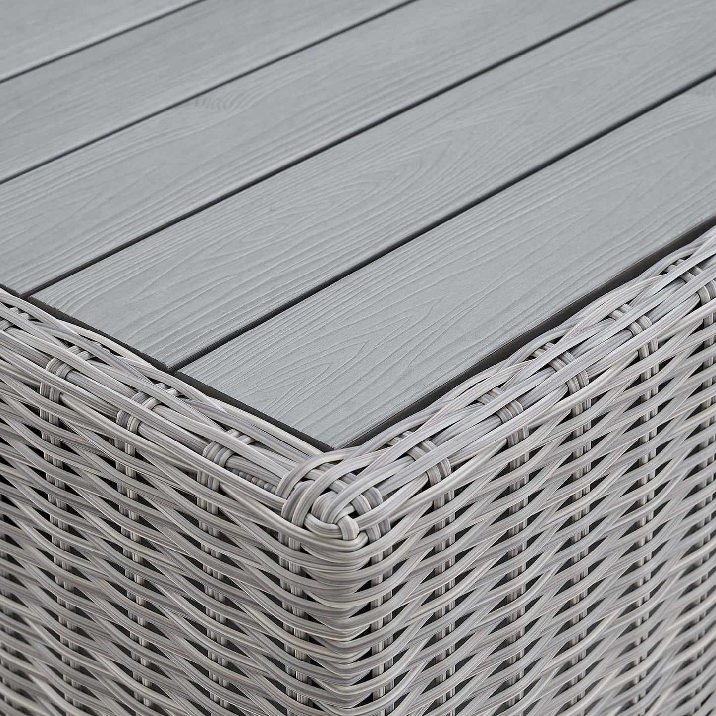 Conway 32" Outdoor Patio Wicker Rattan Coffee Table in Light Gray by Modway (3981)