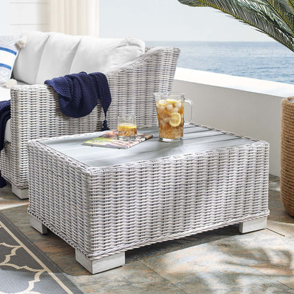 Conway 32" Outdoor Patio Wicker Rattan Coffee Table in Light Gray by Modway (3981)