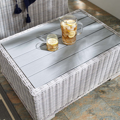 Conway 32" Outdoor Patio Wicker Rattan Coffee Table in Light Gray by Modway (3981)