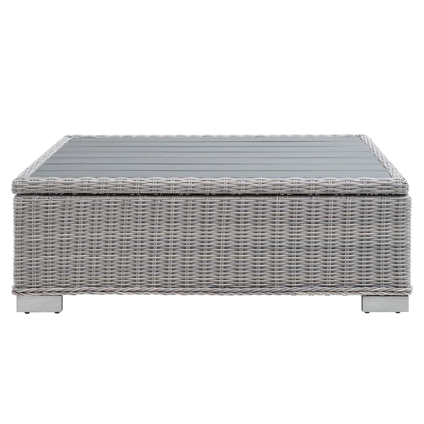 Conway 45" Outdoor Patio Wicker Rattan Coffee Table in Light Gray by Modway (3982)