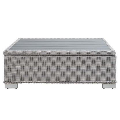 Conway 45" Outdoor Patio Wicker Rattan Coffee Table in Light Gray by Modway (3982)
