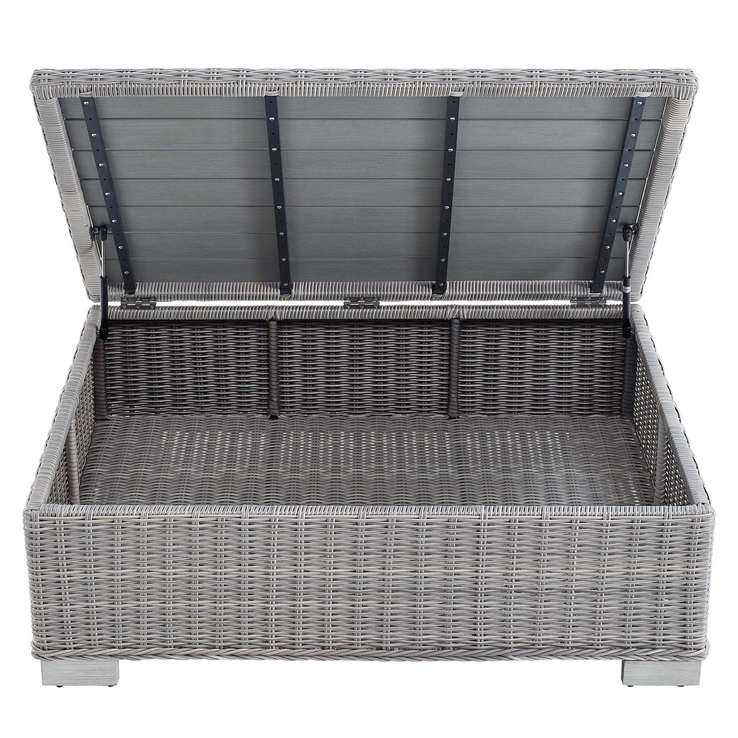 Conway 45" Outdoor Patio Wicker Rattan Coffee Table in Light Gray by Modway (3982)