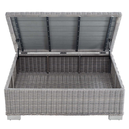 Conway 45" Outdoor Patio Wicker Rattan Coffee Table in Light Gray by Modway (3982)