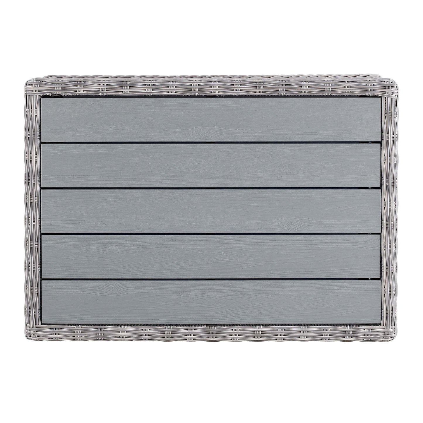 Conway 45" Outdoor Patio Wicker Rattan Coffee Table in Light Gray by Modway (3982)