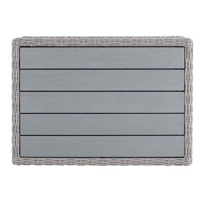 Conway 45" Outdoor Patio Wicker Rattan Coffee Table in Light Gray by Modway (3982)