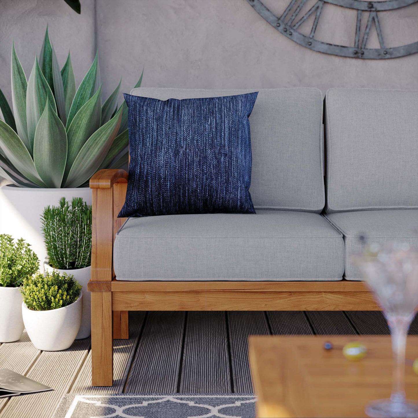 Marina Outdoor Patio Teak Sofa in Natural Gray by Modway (4176)