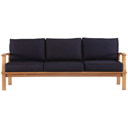 Marina Outdoor Patio Teak Sofa in Natural Navy by Modway (4176)