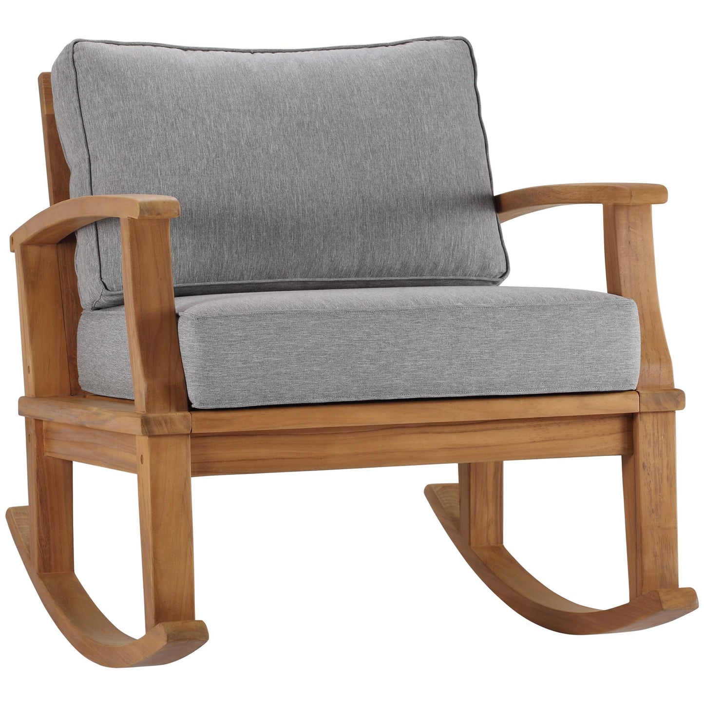Marina Outdoor Patio Teak Rocking Chair in Natural Gray by Modway (4177)