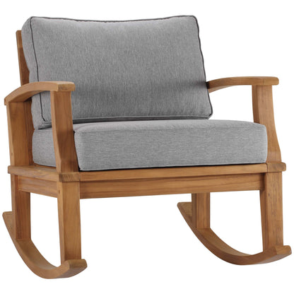 Marina Outdoor Patio Teak Rocking Chair in Natural Gray by Modway (4177)