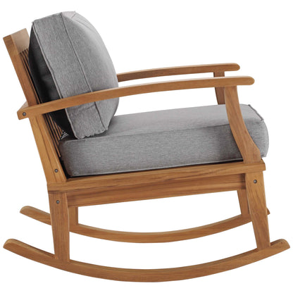 Marina Outdoor Patio Teak Rocking Chair in Natural Gray by Modway (4177)