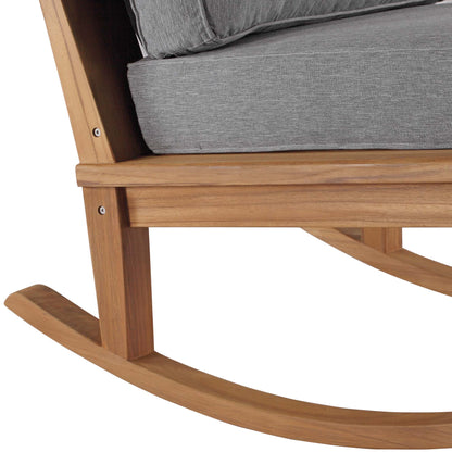 Marina Outdoor Patio Teak Rocking Chair in Natural Gray by Modway (4177)