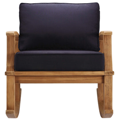 Marina Outdoor Patio Teak Rocking Chair in Natural Navy by Modway (4177)