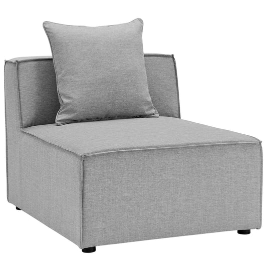 Saybrook Outdoor Patio Upholstered Sectional Sofa Armless Chair in Gray by Modway (4209)