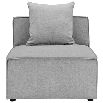 Saybrook Outdoor Patio Upholstered Sectional Sofa Armless Chair in Gray by Modway (4209)