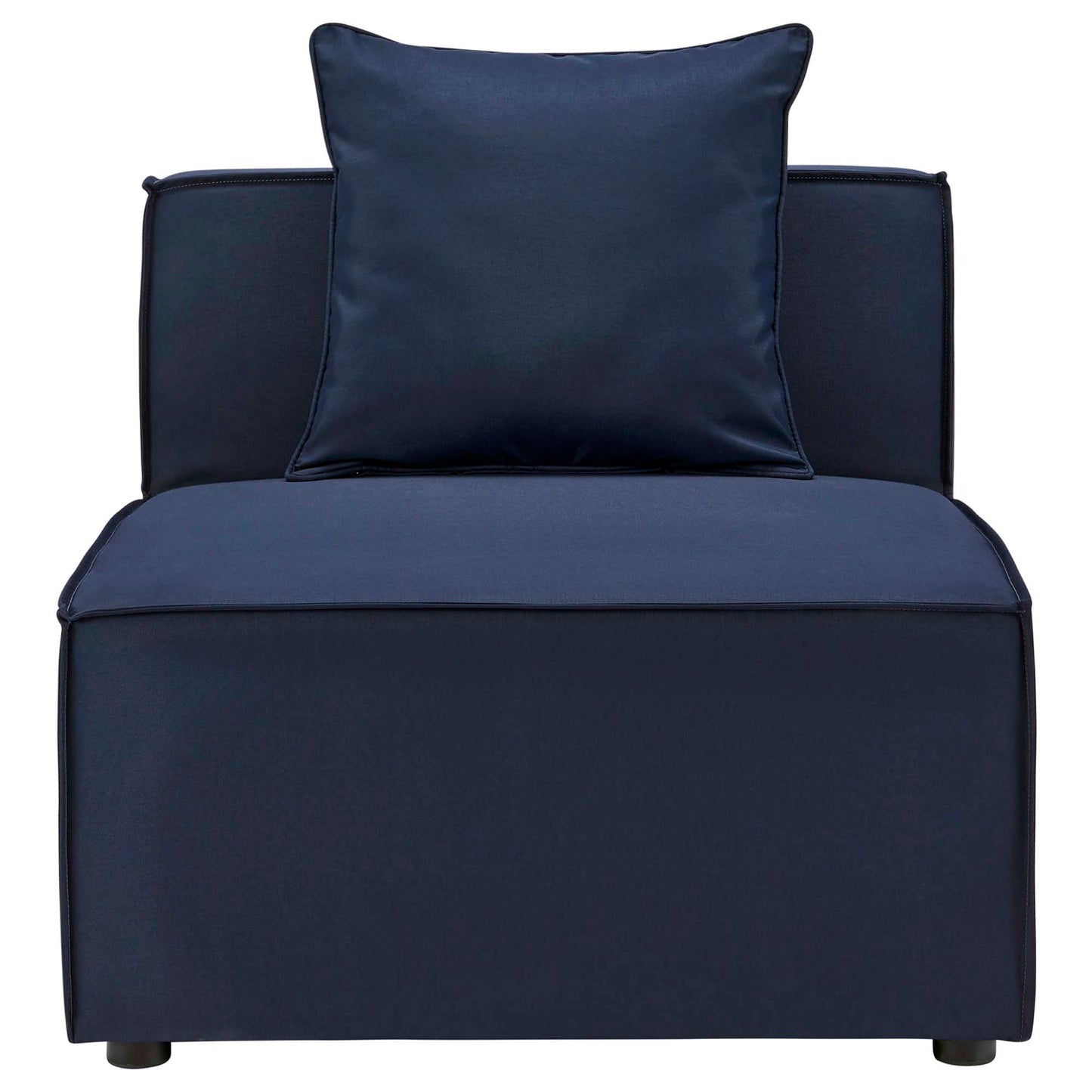 Saybrook Outdoor Patio Upholstered Sectional Sofa Armless Chair in Navy Blue by Modway (4209)