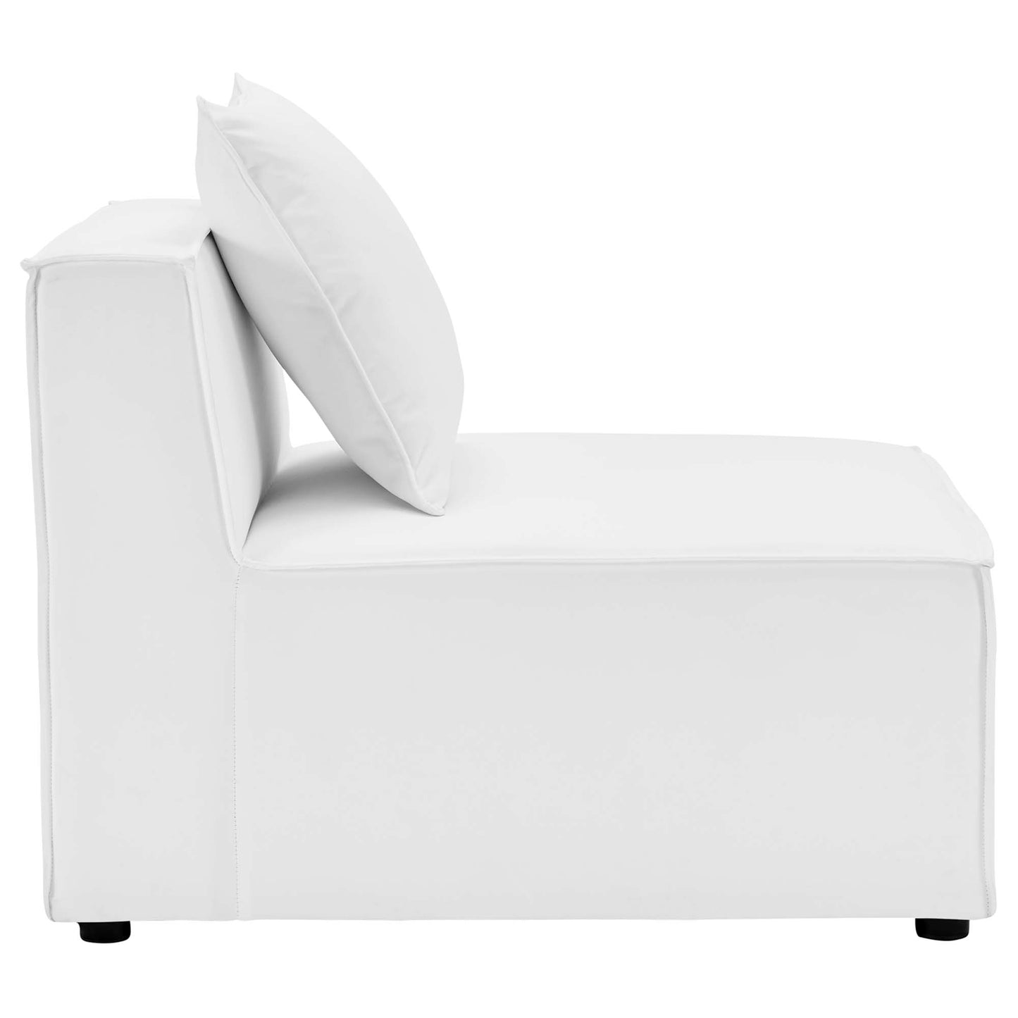 Saybrook Outdoor Patio Upholstered Sectional Sofa Armless Chair in White by Modway (4209)
