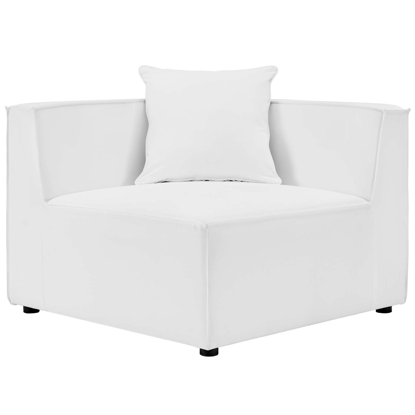 Saybrook Outdoor Patio Upholstered Sectional Sofa Corner Chair in White by Modway (4210)