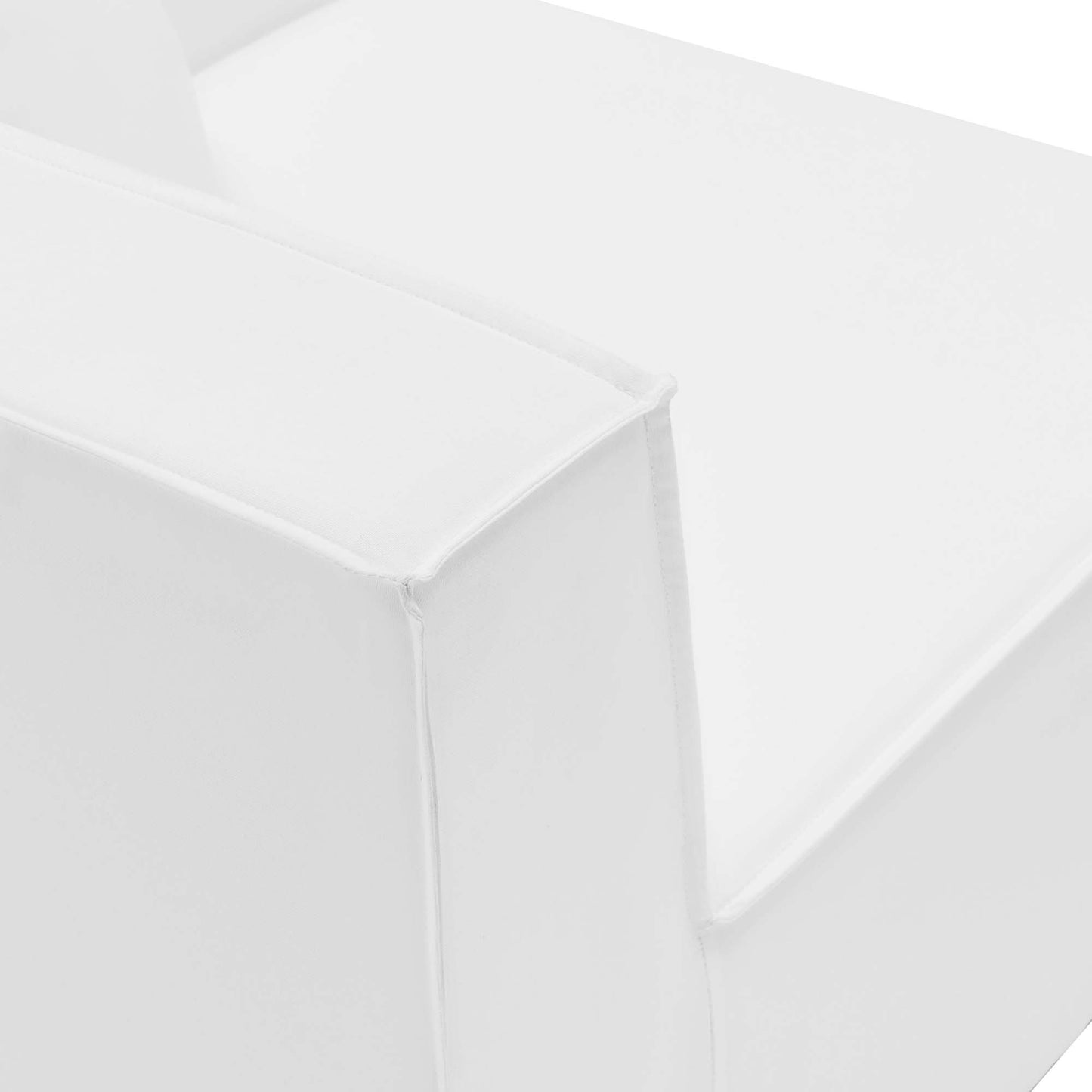 Saybrook Outdoor Patio Upholstered Sectional Sofa Corner Chair in White by Modway (4210)