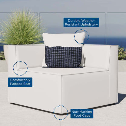Saybrook Outdoor Patio Upholstered Sectional Sofa Corner Chair in White by Modway (4210)