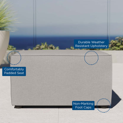 Saybrook Outdoor Patio Upholstered Sectional Sofa Ottoman in Gray by Modway (4211)