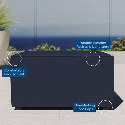 Saybrook Outdoor Patio Upholstered Sectional Sofa Ottoman in Navy by Modway (4211)