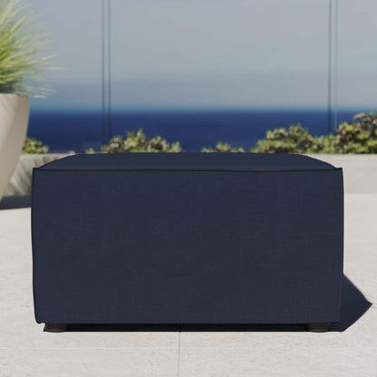 Saybrook Outdoor Patio Upholstered Sectional Sofa Ottoman in Navy by Modway (4211)