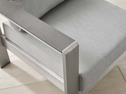 Shore Sunbrella Fabric Aluminum Outdoor Patio Armchair in Silver Gray by Modway (4225)