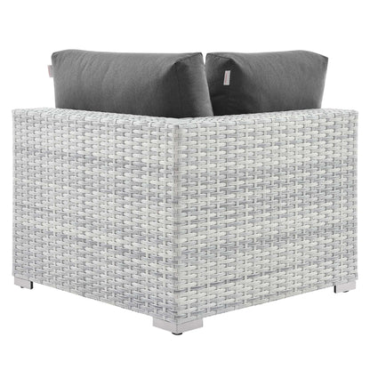 Convene Outdoor Patio Corner Chair in Light Gray Charcoal by Modway (EEI-4296)