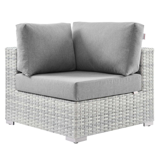 Convene Outdoor Patio Corner Chair in Light Gray Gray by Modway (EEI-4296)