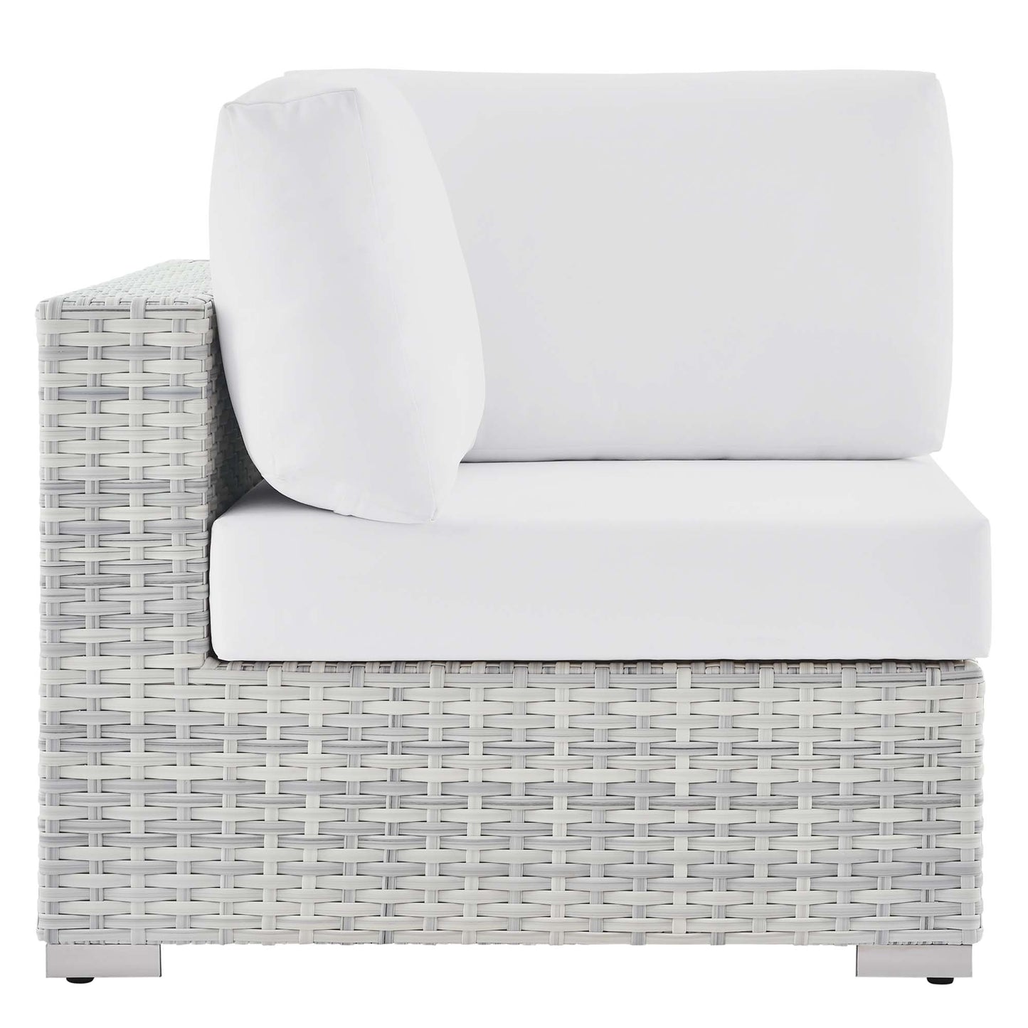 Convene Outdoor Patio Corner Chair in Light Gray White by Modway (EEI-4296)