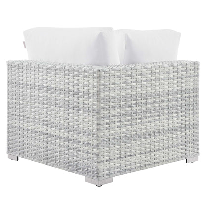 Convene Outdoor Patio Corner Chair in Light Gray White by Modway (EEI-4296)