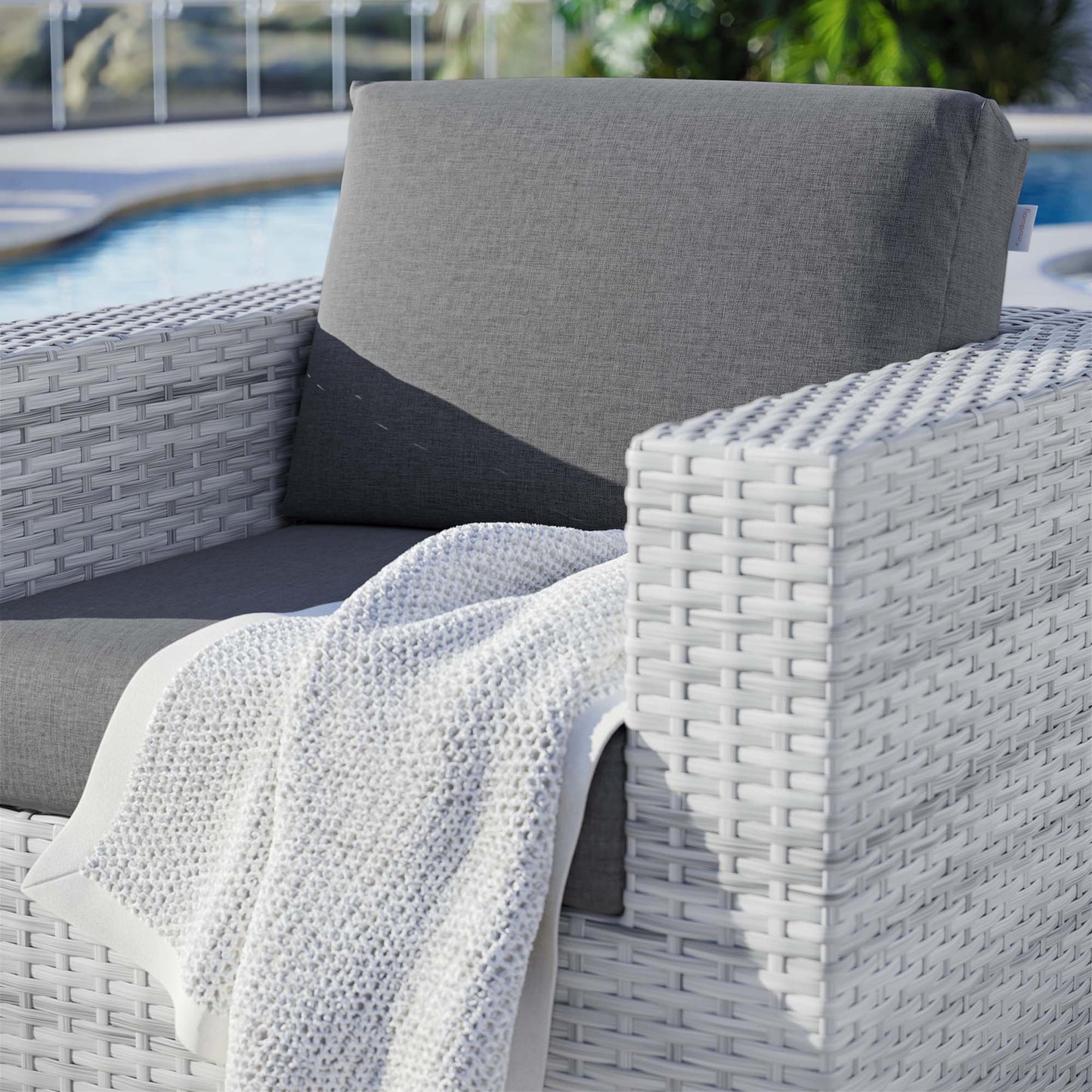 Convene Outdoor Patio Armchair in Light Gray Charcoal by Modway (EEI-4297)