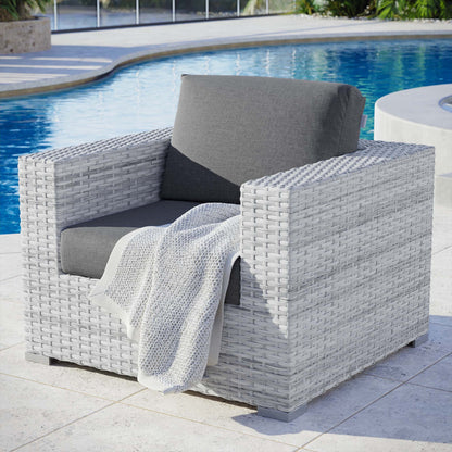 Convene Outdoor Patio Armchair in Light Gray Charcoal by Modway (EEI-4297)