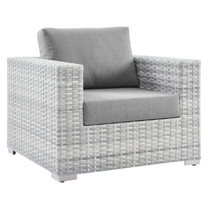 Convene Outdoor Patio Wicker Rattan Armchair in Light Gray Gray by Modway