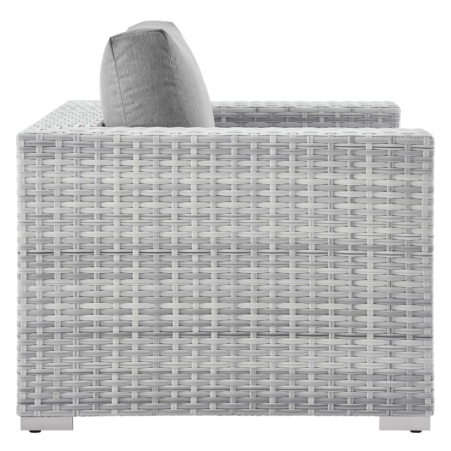 Convene Outdoor Patio Wicker Rattan Armchair in Light Gray Gray by Modway