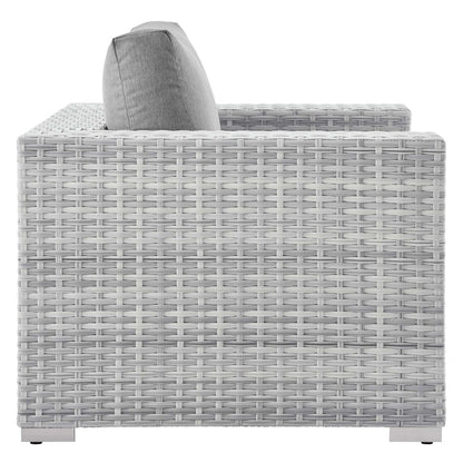 Convene Outdoor Patio Wicker Rattan Armchair in Light Gray Gray by Modway