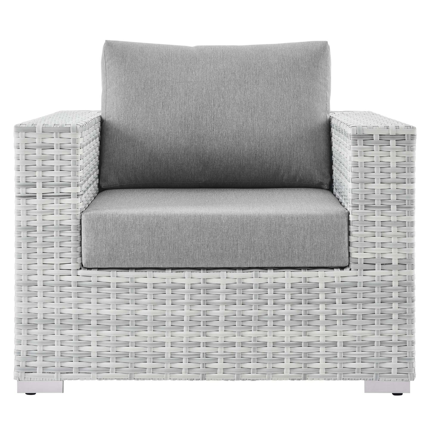 Convene Outdoor Patio Wicker Rattan Armchair in Light Gray Gray by Modway