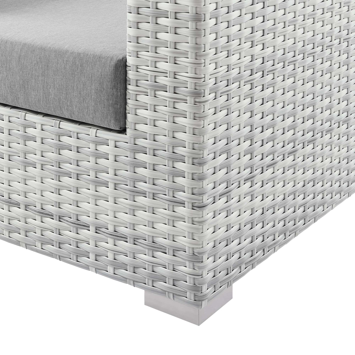 Convene Outdoor Patio Wicker Rattan Armchair in Light Gray Gray by Modway