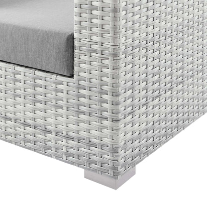 Convene Outdoor Patio Wicker Rattan Armchair in Light Gray Gray by Modway