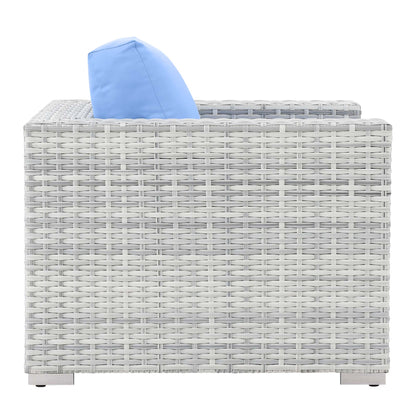 Convene Outdoor Patio Armchair in Light Gray Light Blue by Modway (EEI-4297)