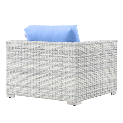 Convene Outdoor Patio Armchair in Light Gray Light Blue by Modway (EEI-4297)