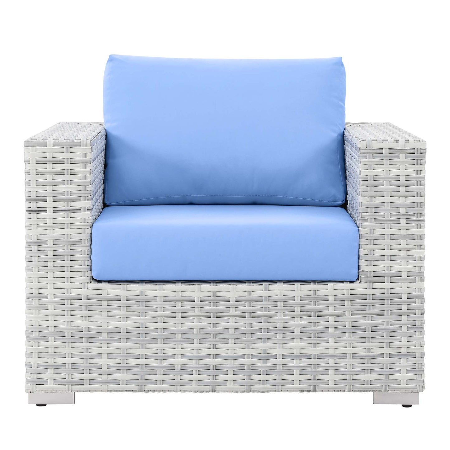 Convene Outdoor Patio Armchair in Light Gray Light Blue by Modway (EEI-4297)