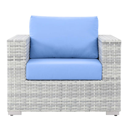 Convene Outdoor Patio Armchair in Light Gray Light Blue by Modway (EEI-4297)