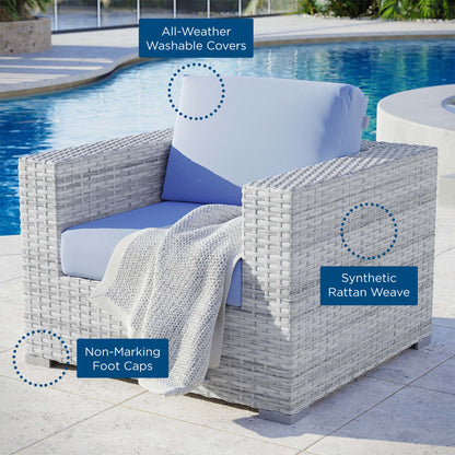 Convene Outdoor Patio Armchair in Light Gray Light Blue by Modway (EEI-4297)