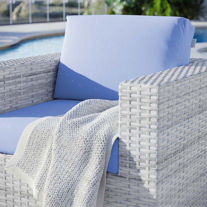 Convene Outdoor Patio Armchair in Light Gray Light Blue by Modway (EEI-4297)