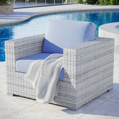 Convene Outdoor Patio Armchair in Light Gray Light Blue by Modway (EEI-4297)