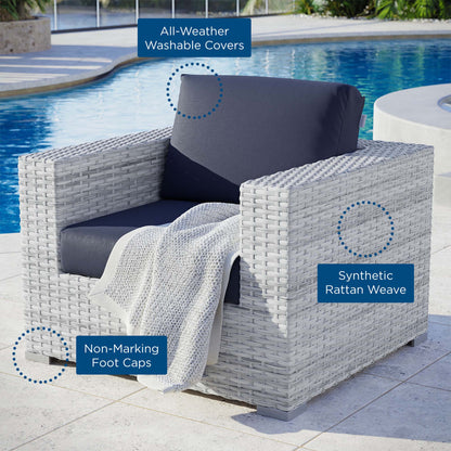 Convene Outdoor Patio Armchair in Light Gray Navy by Modway (EEI-4297)